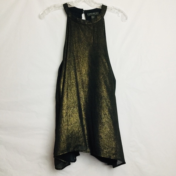 Women’s Forever 21 Gold Black Choker Top Size 3X - Picture 5 of 7